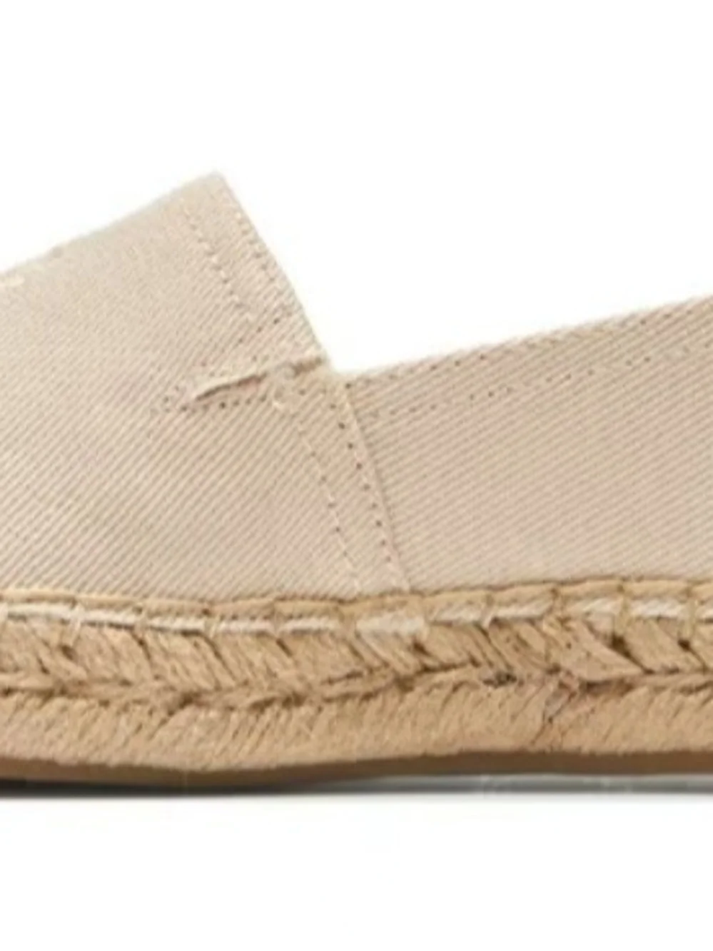 Tommy Hilfiger Cream Canvas Espadrille Flats,Size 8